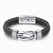 Load image into Gallery viewer, “Mother and Son Forever Linked Together&quot; Braided Leather Bracelet
