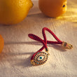 Load image into Gallery viewer, Red String Bracelet with a multicolored white evil eye charm
