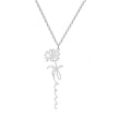 Load image into Gallery viewer, Silver Personalized Birth Flower Necklace 
