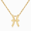 Load image into Gallery viewer, Pisces Zodiac Sign gold plated Pendant Necklace on a white background
