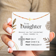 Load image into Gallery viewer, To My Daughter Pray Through It Beaded Cross Bracelet hanging on the printed personalized message card
