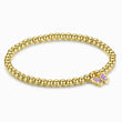 Load image into Gallery viewer, Purple Butterfly Gold Charm Bracelet in a white background
