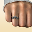 Load image into Gallery viewer, A model wearing I&#39;m Not A Widow, I&#39;m A Wife To A Husband With Wings Ring
