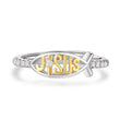 Load image into Gallery viewer, To My Daughter, Life with Jesus is Better Ichthus Adjustable Ring on a white background
