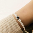 Load image into Gallery viewer, female model wearing Personalized Photo Circle Handmade Braided Rope Bracelet
