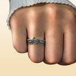 Load image into Gallery viewer, A model wearing Angel Wing Personalized Pet Memorial Ring
