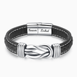 Load image into Gallery viewer, Mother and Daughter Forever Linked Together Braided Leather Bracelet on a white background
