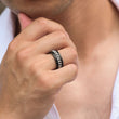 Load image into Gallery viewer, Male model wearing To My Son, Drive Away Your Anxiety Chain Fidget Ring
