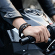 Load image into Gallery viewer, model wearing To My Son, I’ll Always Have Your Back Leather Bracelet
