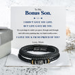 Load image into Gallery viewer, To My Bonus Son, I’m So Proud of You Double Row Bracelet on a personalized message card
