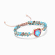 Load image into Gallery viewer, Blue To My Granddaughter Love You Forever Jasper Heart Bracelet on a white background
