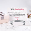 Load image into Gallery viewer, To My Granddaughter, I Will Always Be With You Silver Bracelet on top of a SVANA Design Message card
