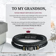 Load image into Gallery viewer, To My Grandson Love You Forever Bracelet on top of a heartfelt note
