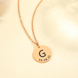 Load image into Gallery viewer, To My Mom Personalized Disc Necklace on a beige background
