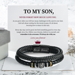 Load image into Gallery viewer, To My Son Love You Forever Bracelet on a SVANA Design Message Card
