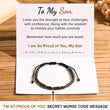 Load image into Gallery viewer, I am so proud of you in morse code bracelet together with a meaningful message

