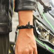 Load image into Gallery viewer, model wearing black To My Son Whale Tail Nautical Bracelet
