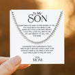 Load image into Gallery viewer, To My Son, I Love You Link Chain Necklace on a SVANA Design Message Card

