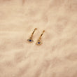 Load image into Gallery viewer, Blue Stone Evil Eye Earrings in sand
