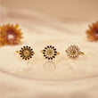 Load image into Gallery viewer, three pieces Colored Sunflower Adjustable Ring - White on a table
