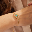 Load image into Gallery viewer, A model wearing Victorian Turquoise Evil Eye Bracelet
