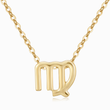 Load image into Gallery viewer, Virgo Zodiac Sign gold plated Pendant Necklace on a white background
