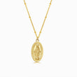 Load image into Gallery viewer, Pray Through It Dainty Virgin Mary Necklace on white background
