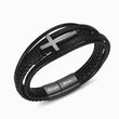 Load image into Gallery viewer, To My Son, Be Bold, Brave, and Strong Leather Cross Bracelet on a white background
