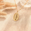 Load image into Gallery viewer, Pray Through It Dainty Virgin Mary Necklace on canvass background
