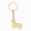 Load image into Gallery viewer, gold Personalized Pet Sketch Keychain on a white background
