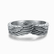 Load image into Gallery viewer, silver Until We Meet Again Personalized Angel Wing Ring on a white background
