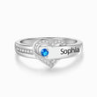 Load image into Gallery viewer, To My Mom Personalized Names and Birthstones Ring on a white background

