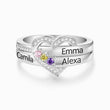Load image into Gallery viewer, To My Mom Personalized Names and Birthstones Ring on a white background
