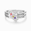 Load image into Gallery viewer, To My Mom Personalized Names and Birthstones Ring on a white background
