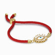 Load image into Gallery viewer, White Stoned Evil Eye Red String Bracelet
