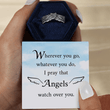 Load image into Gallery viewer, Angel Number Wing Ring inside a blue velvet hexagon box with customized card
