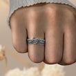 Load image into Gallery viewer, A close-up shot of a model wearing Personalized Memorial Angel Wing Ring
