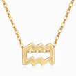 Load image into Gallery viewer, Aquarius Zodiac Sign Pendant Gold Plated Necklace on a white background
