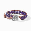 Load image into Gallery viewer, purple Daughter and Mother Forever Linked Together Crystal Stack Bracelet on a white background
