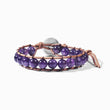 Load image into Gallery viewer, purple Daughter and Mother Forever Linked Together Crystal Stack Bracelet on a white background
