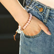 Load image into Gallery viewer, model wearing Daughter and Mother Forever Linked Together Crystal Stack Bracelet
