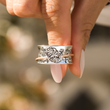 Load image into Gallery viewer, model holding Personalized Butterfly Memorial Fidget Ring
