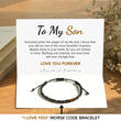 Load image into Gallery viewer, To My Son, I Love You Forever Morse Code Bracelet with a heartfelt message
