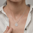 Load image into Gallery viewer, Female model wearing To My Best Friend Four-Leaf Lucky Heart Silver Plated Necklace
