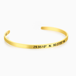 Load image into Gallery viewer, gold To My Soulmate Personalized Coordinates Cuff Bracelet on a white background
