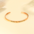 Load image into Gallery viewer, gold To My Soulmate Personalized Coordinates Cuff Bracelet on a beige background
