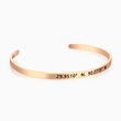 Load image into Gallery viewer, Rosegold To My Soulmate Personalized Coordinates Cuff Bracelet on a white background
