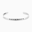 Load image into Gallery viewer, silver To My Soulmate Personalized Coordinates Cuff Bracelet on a white background

