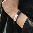 Load image into Gallery viewer, model wearing Personalized Leather Bracelet
