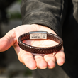 Load image into Gallery viewer, model with a Personalized Leather Bracelet on his hand
